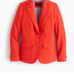 NWT J. CREW RHODES BLAZER IN LINEN, E9766, FIERY SUNSET, SIZE 6, $178